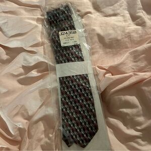 New Black Grey and Red Tie